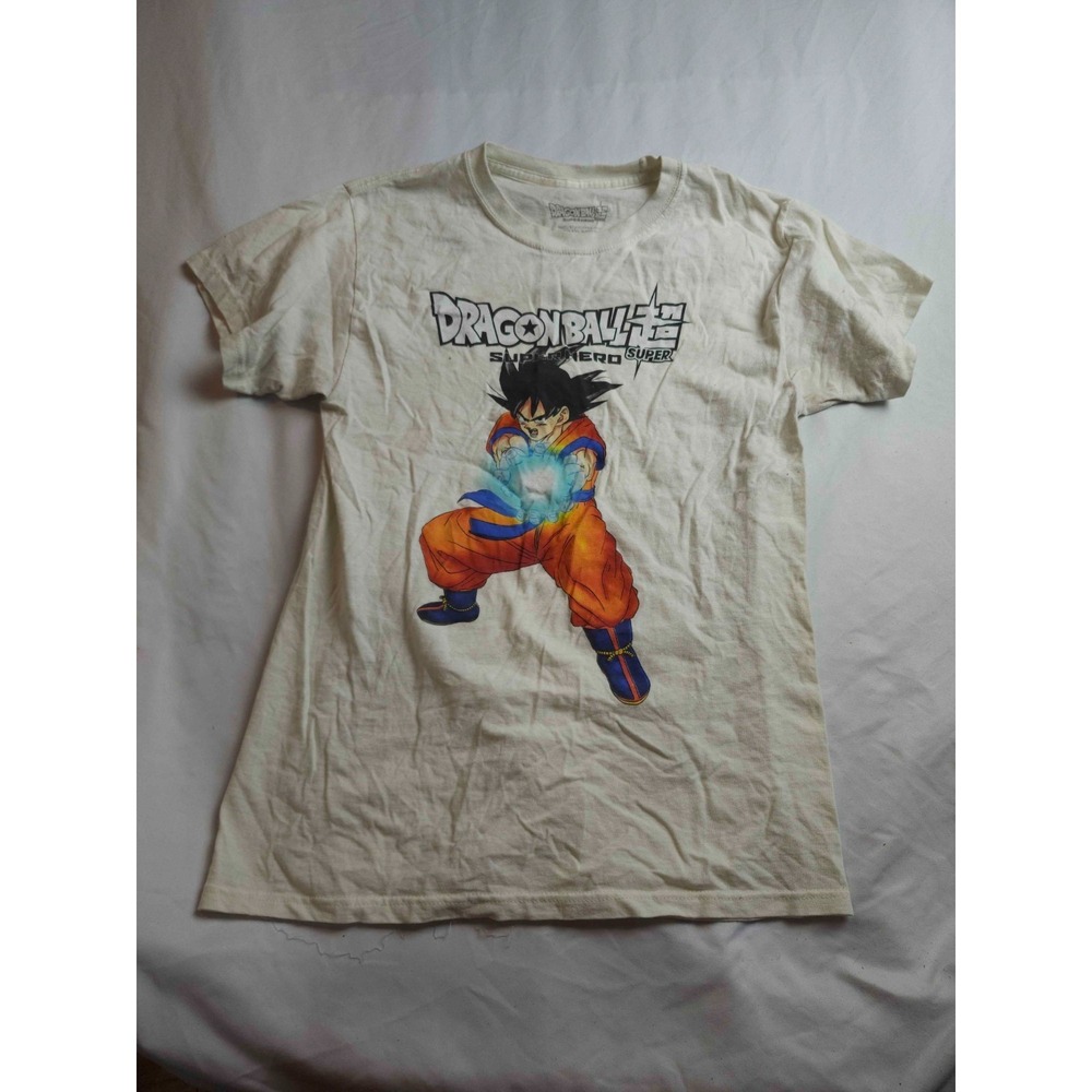Dragon Ball Super Hero Shirt Mens Size XS‎ White Knit Son Goku Graphic Anime